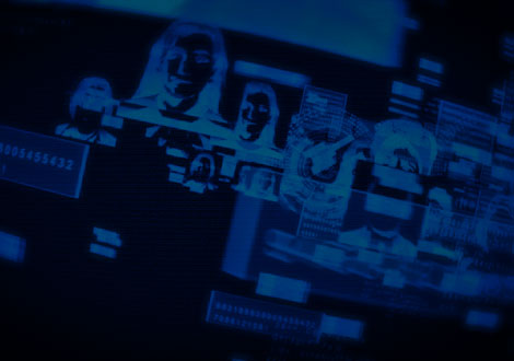 Identity-Background Blue background faded people