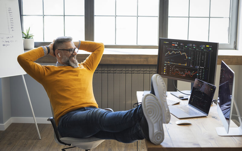 Man with feet on desk - About Us