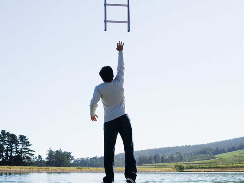 Man reaching for ladder - Digital Elements